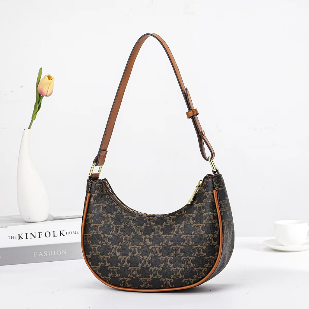 HANDBAG TAS TANGAN PUNDAK BAHU JINJING WANITA CEWEK FASHION IMPORT KULIT PENUTUP RESLETING BENTUK LE