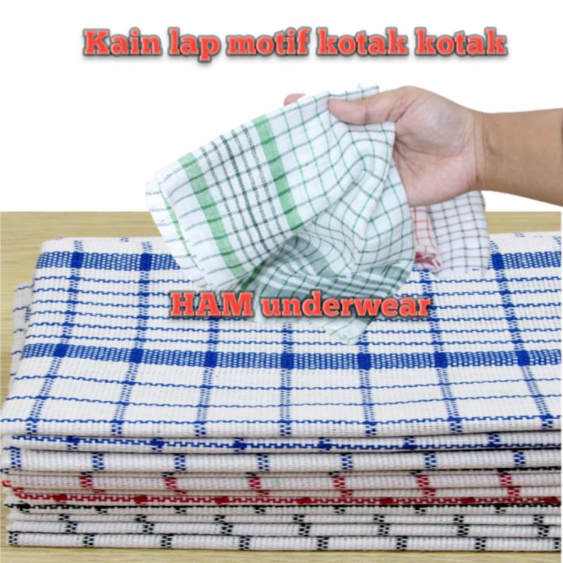 LAP PIRING/ SERBET MAKAN/ LAP DAPUR / LAP KOTAK KOTAK KATUN TEBAL