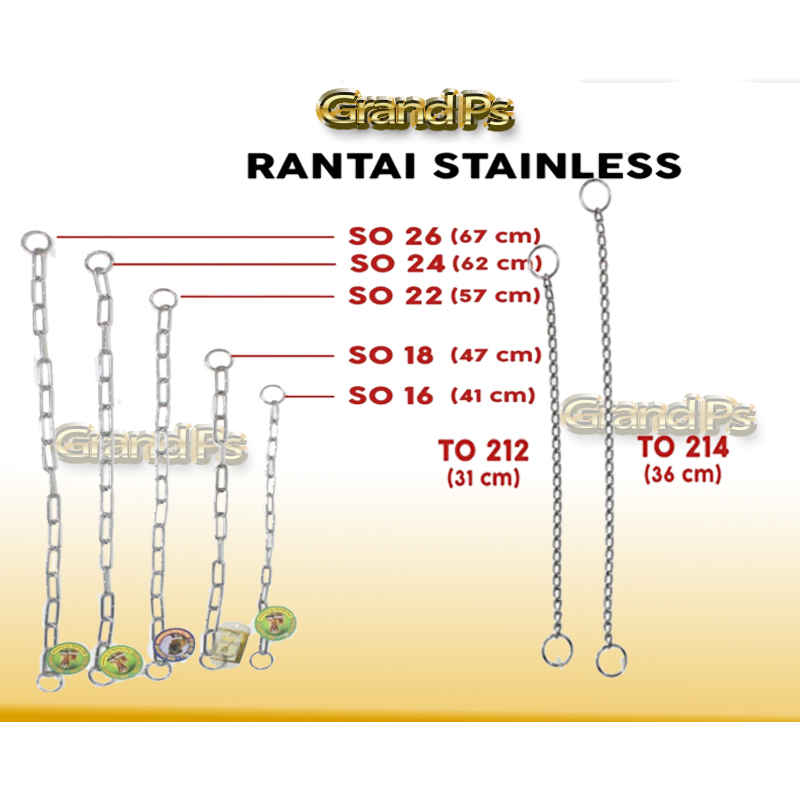 Kalung Leher Anjing Pelatihan Metal Stainless Chain Dog Collar Silver