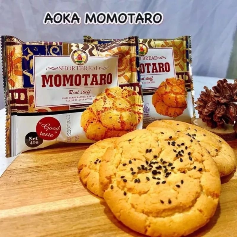 

roti aoka biskuit momotaro 1 bungkus momo taro coklat original