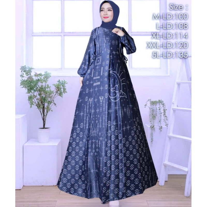 GAMIS MAXMARA SILK PREMIUM MOTIF TERBARU BUSUI | GAMIS MOTIF KEMBANG TERBARU | GAMIS WANITA MUSLIMAH