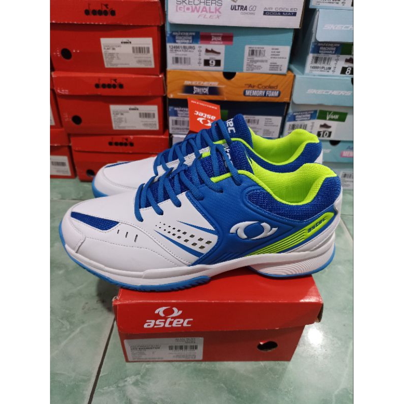 Astec Geo Badminton Sepatu Original Putih Biru