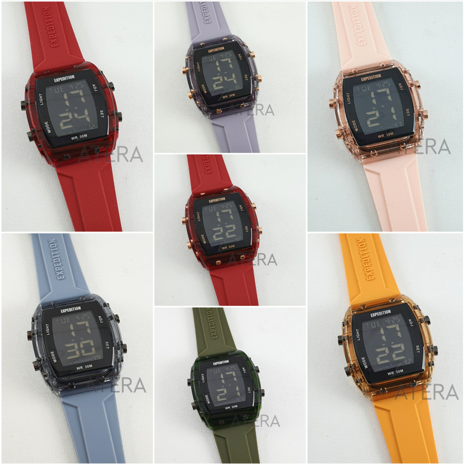 EXPEDITION E 6827 ORIGINAL / JAM TANGAN WANITA ORI EXP E6827 MH RUBBER KARET PRIA DIGITAL ORIGINAL