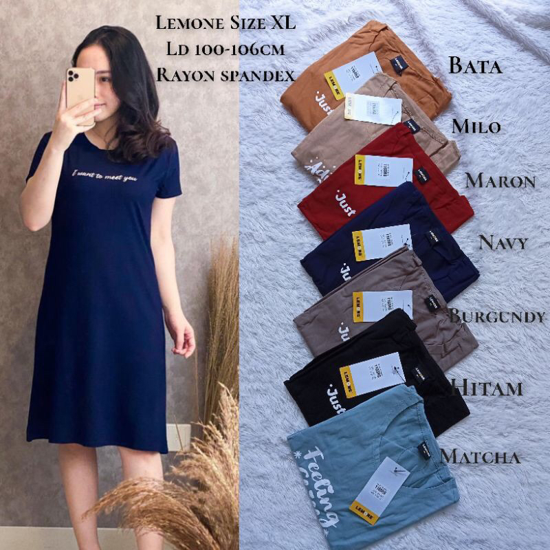 DASTER LEMONE BAHAN SPANDEX PREMIUM - DRESS CASUAL L, XL, XXL WARNA MOTIF TULISAN / DASTER GEMES SEX