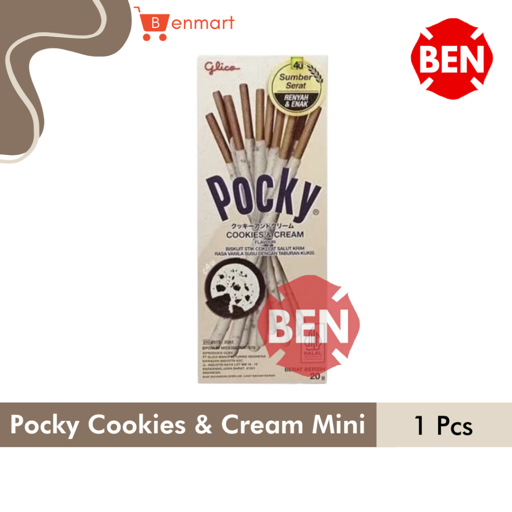 

Pocky Mini COOKIES & CREAM 20g 20gr Biskuit Stik Coklat Vanila Kecil