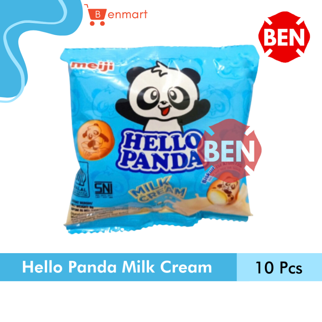 

Hello Panda MILK CREAM 1 Renceng 10 Sachet Biskuit Susu Biru Kecil