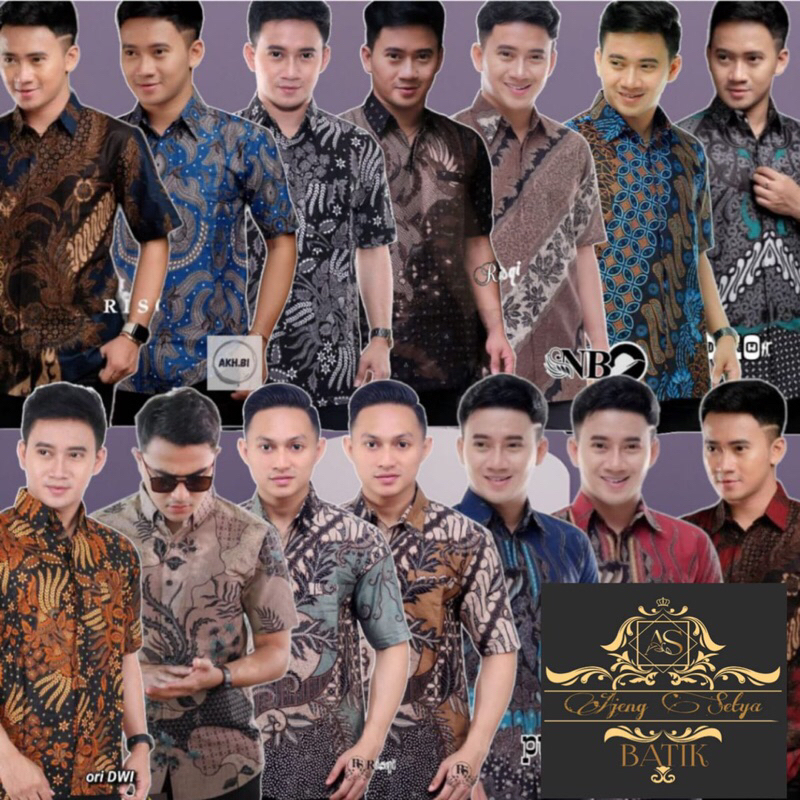 Kemeja  Batik Pria Lengan Pendek Batik Nusantara Trendy Baju Kantor Jumbo