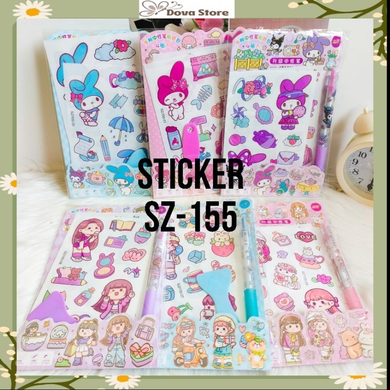 

STICKER SET SANRIO KODE SZ-155 STICKER +SPATULA DAN PULPEN