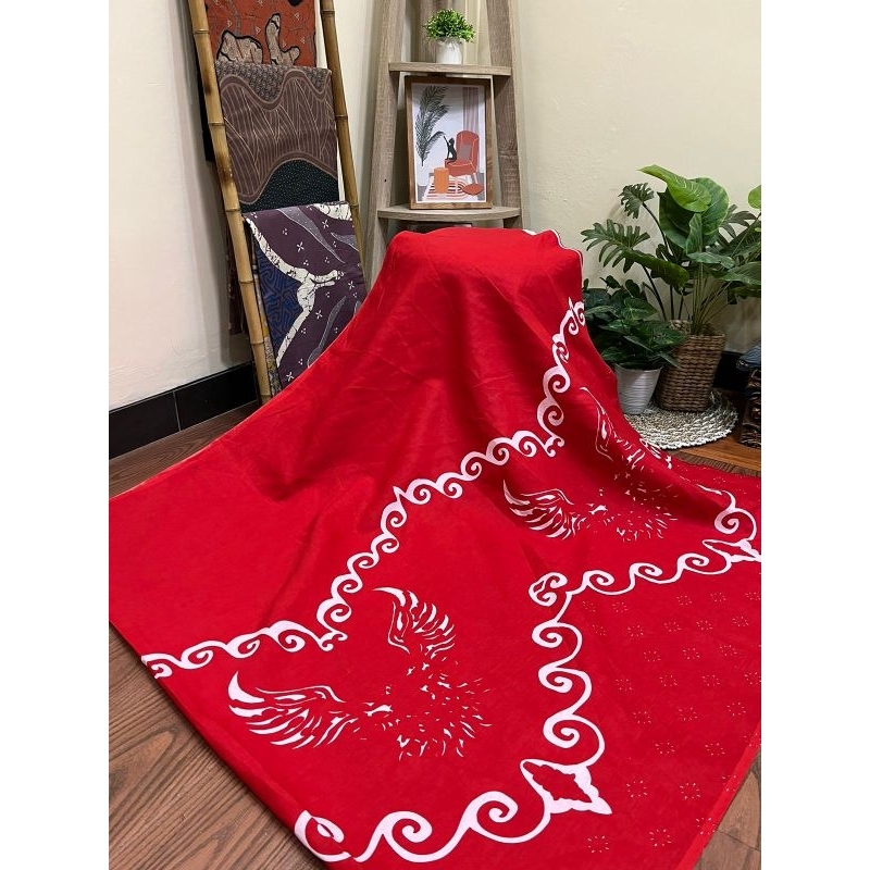 Kain Batik Solo katun motif garuda maroon