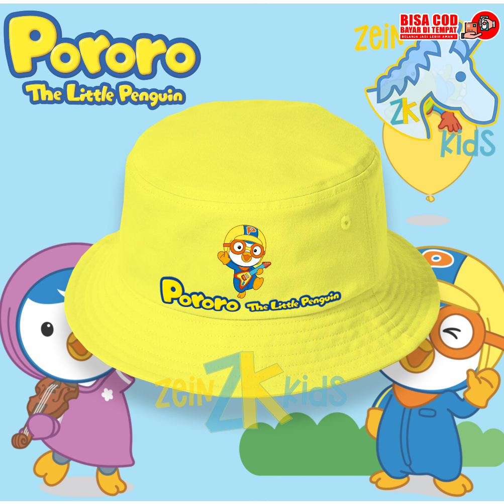 Topi Anak Pororo / Bucket Hat Anak Pororo
