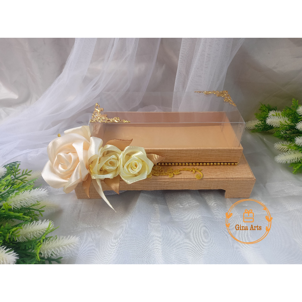 

Tempat uang mahar pernikahan model kaki r1 warna cokelat kayu coklat kayu natural