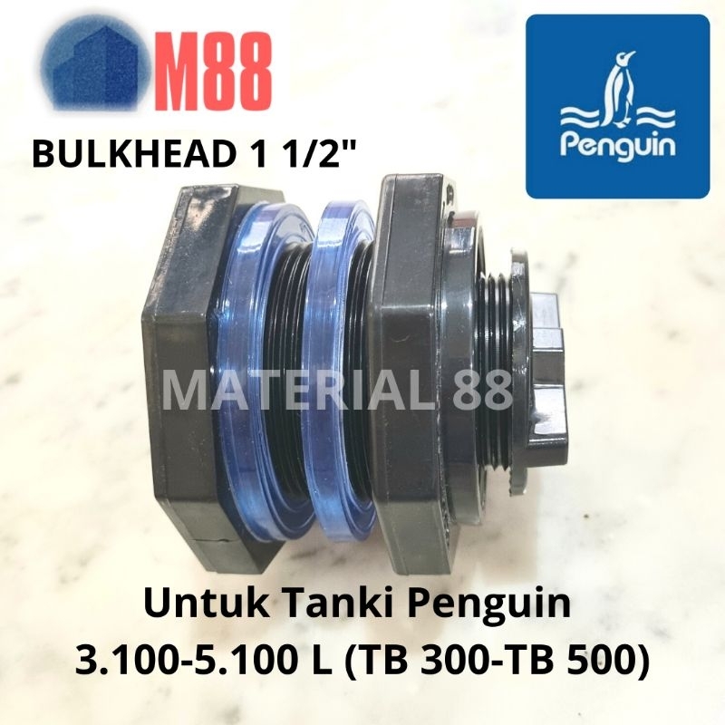 Bulkhead PENGUIN 1 1/2 inch Ring Tanki Mur Toren Tangki Tandon Air 1.5 inch
