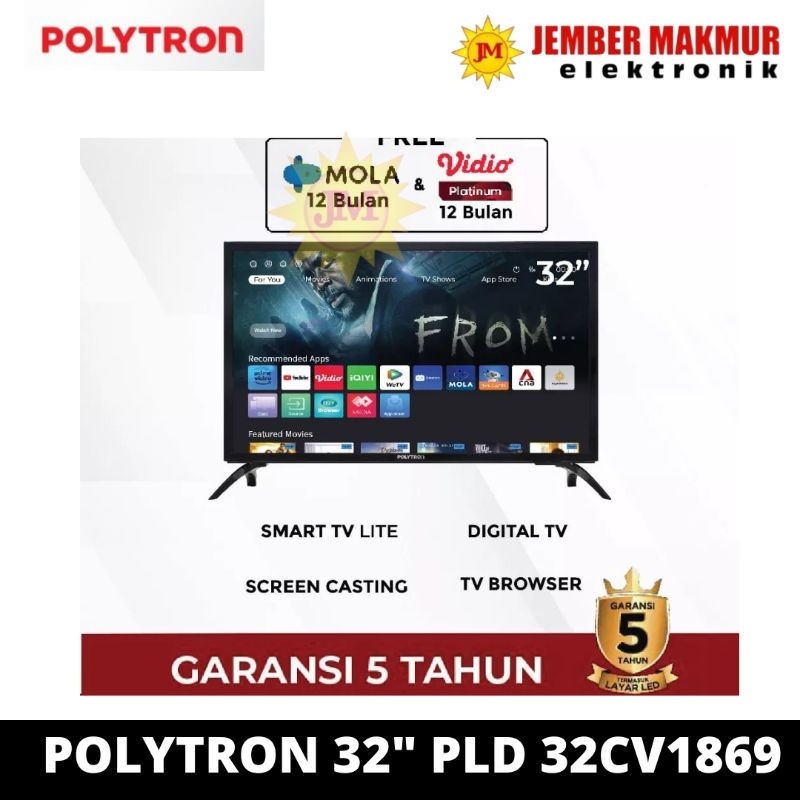 POLYTRON LED TV 32 INCH SMART TV POLYTRON 32CV1869