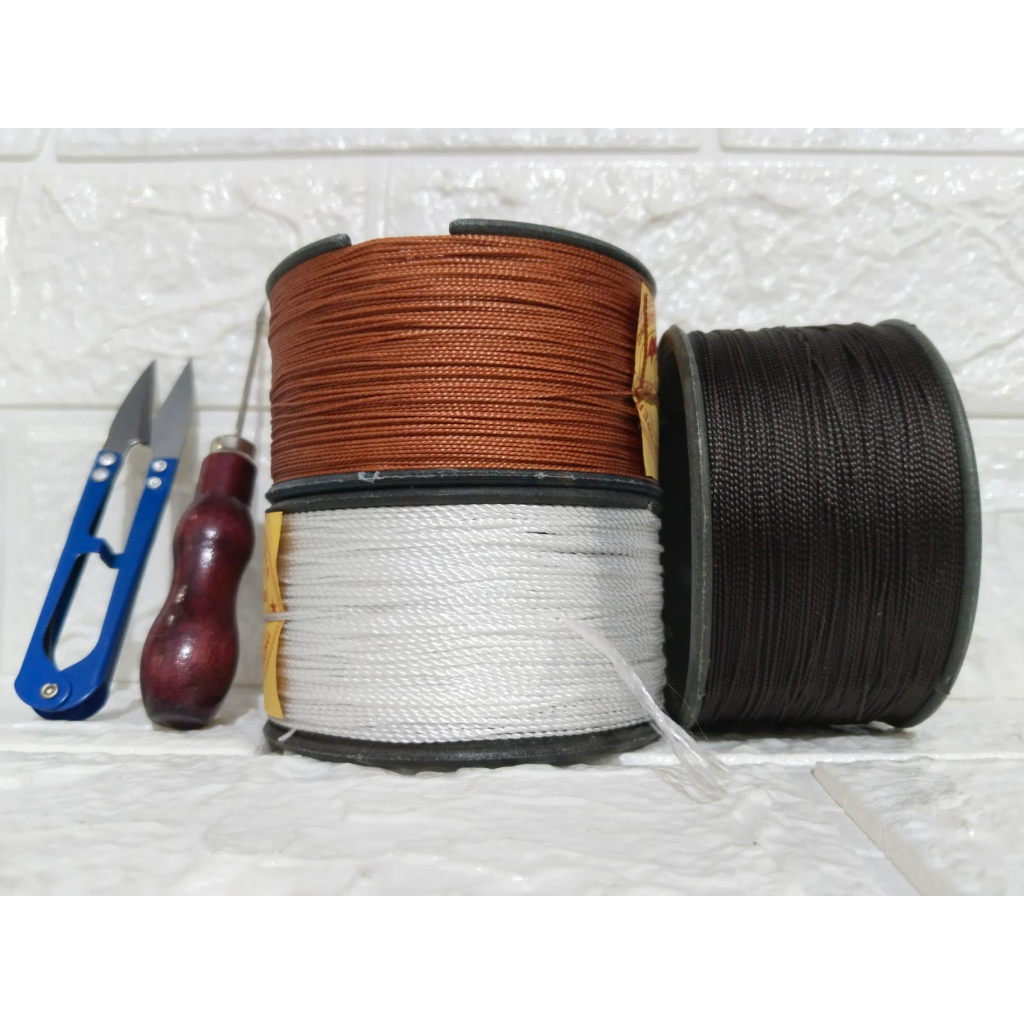 Paket Benang Nilon Besar Sol Sepatu + Jarum Sol Sepatu + Gunting Benang