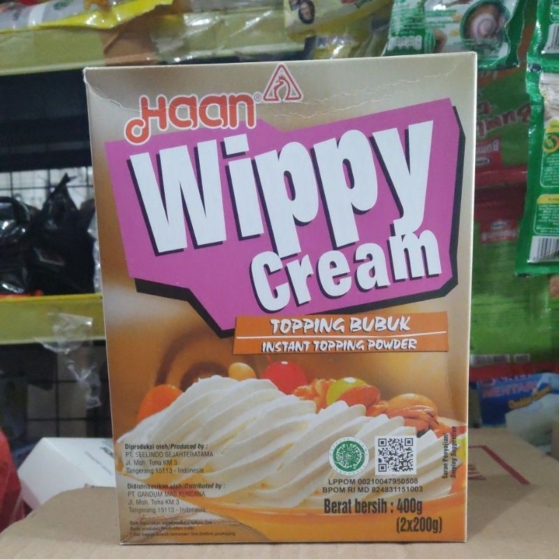 

Haan wippy cream topping bubuk isi 400 gr (2x200 gr)