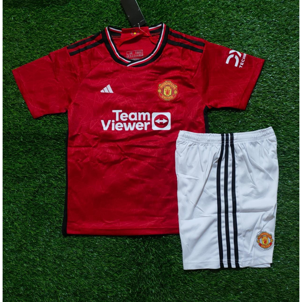 Jersey Kids MU Home 2023 2024 Grade Ori Import Setelan Baju Sepak Bola Anak Fullset Satu Set Usia 3 4 5 6 7 8 9 10 11 12 13 Tahun