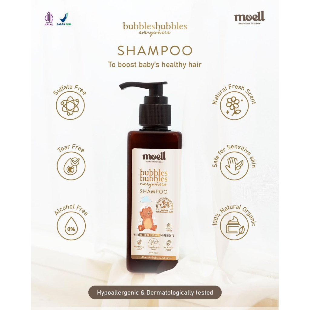FONMYSHOP MOELL F CREAM BODY WASH BODY LOTION HAIR LOTION NUTRISI RAMBUT ANAK BAYI SET SABUN SHAMPOO