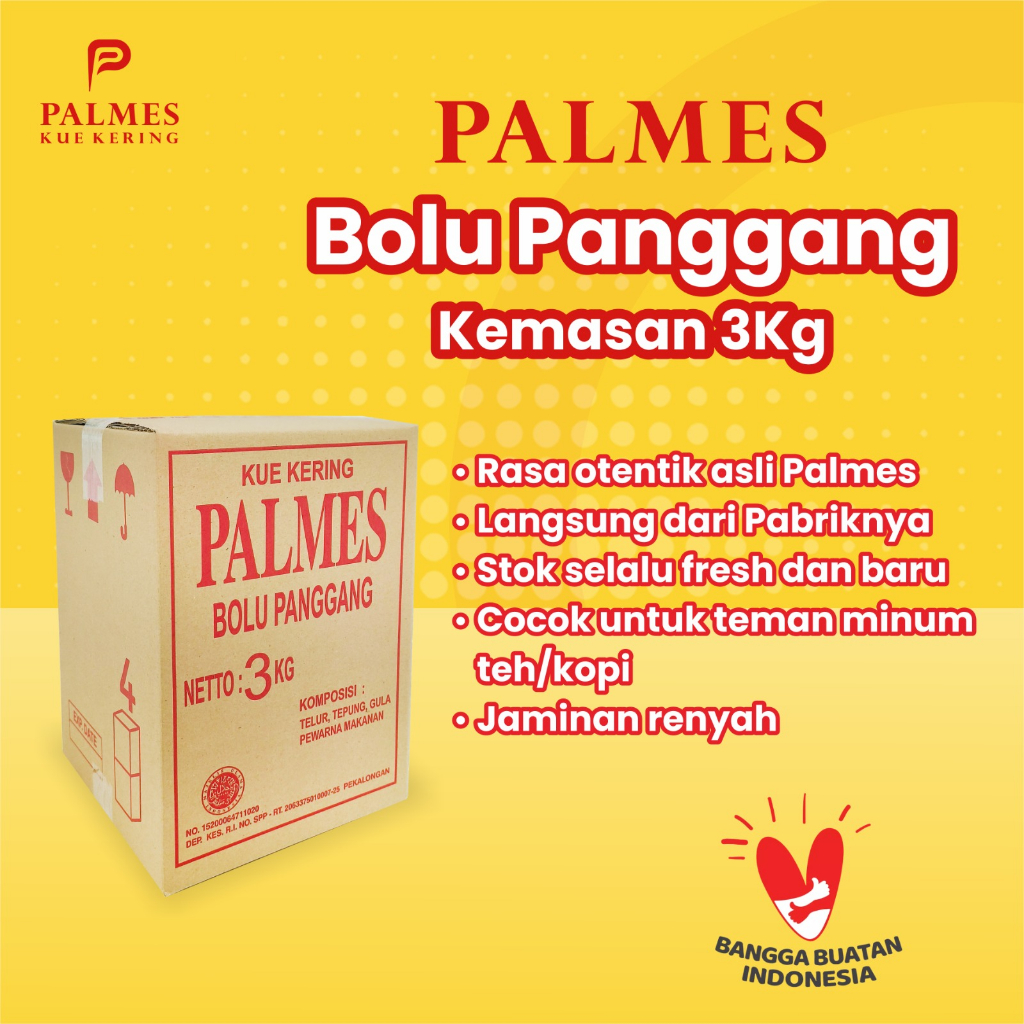 

Bolu Kering - Bolu Panggang PALMES 3 kg - BEST SELLER bolu Panggang 3kg - Bolu Panggang - Bolu Panggang Jadul - Bolu Kering Tradisional - Palmes Bolu Panggang - Palmes Kue Kering