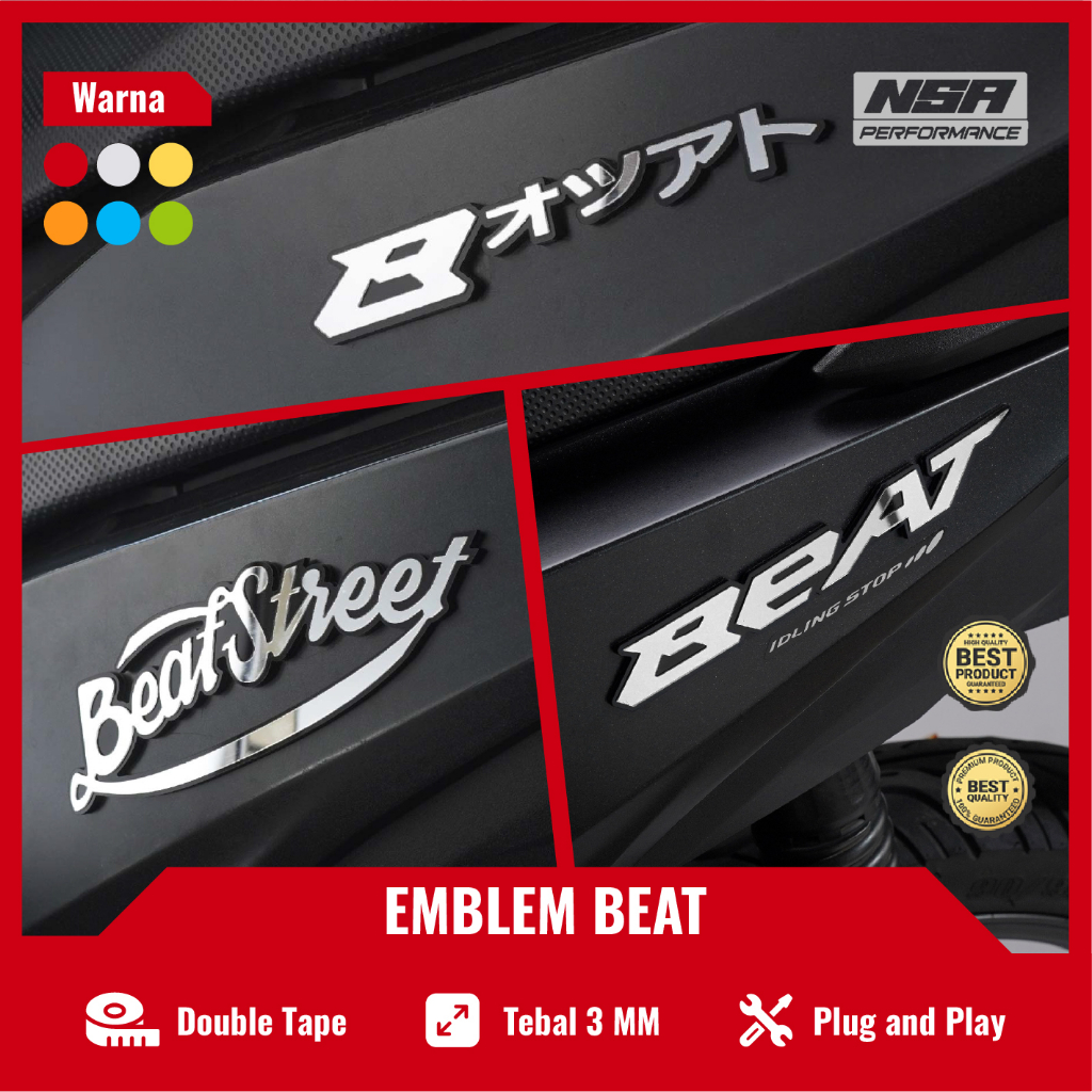 2PCS EMBLEM BEAT TIMBUL LOGO BEAT JEPANG BUKAN STIKER ATAU STICKER TIMBUL STIKER MOTOR EMBLEM LOGO