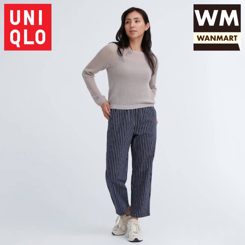UNIQLO Women Pants Celana Panjang Wanita Relax Katun Ankle Navy