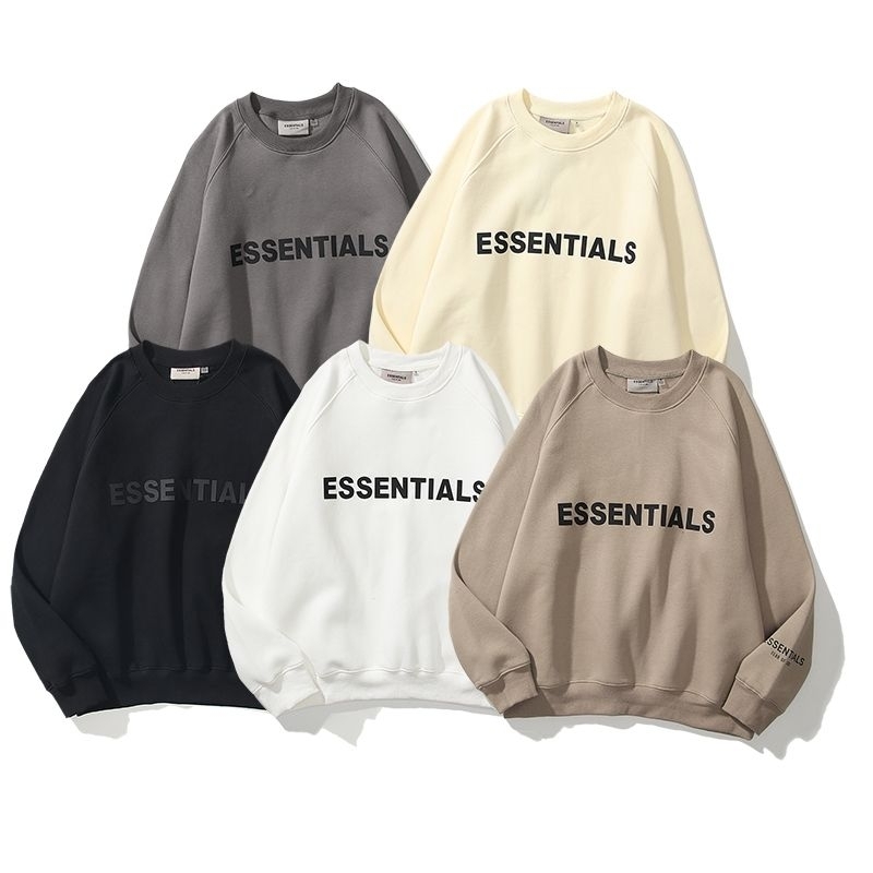 FOG ESSENTIALS CREW NECK RUBBER FRONT LOGO SWEATER SWEATSHIRT FEAR OF GOD*