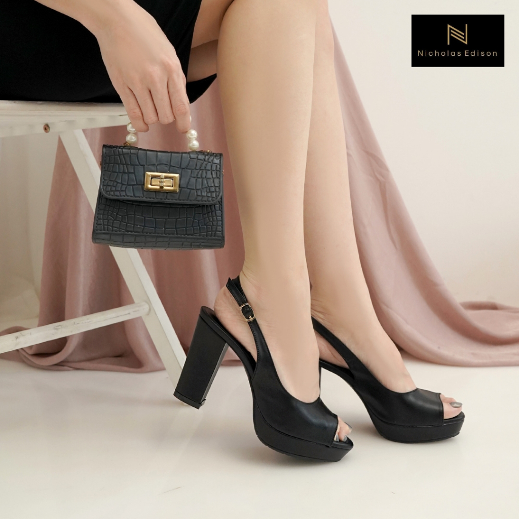 Nicholas Edison Heel Leah Sandal Platform Block Heels Terbaru
