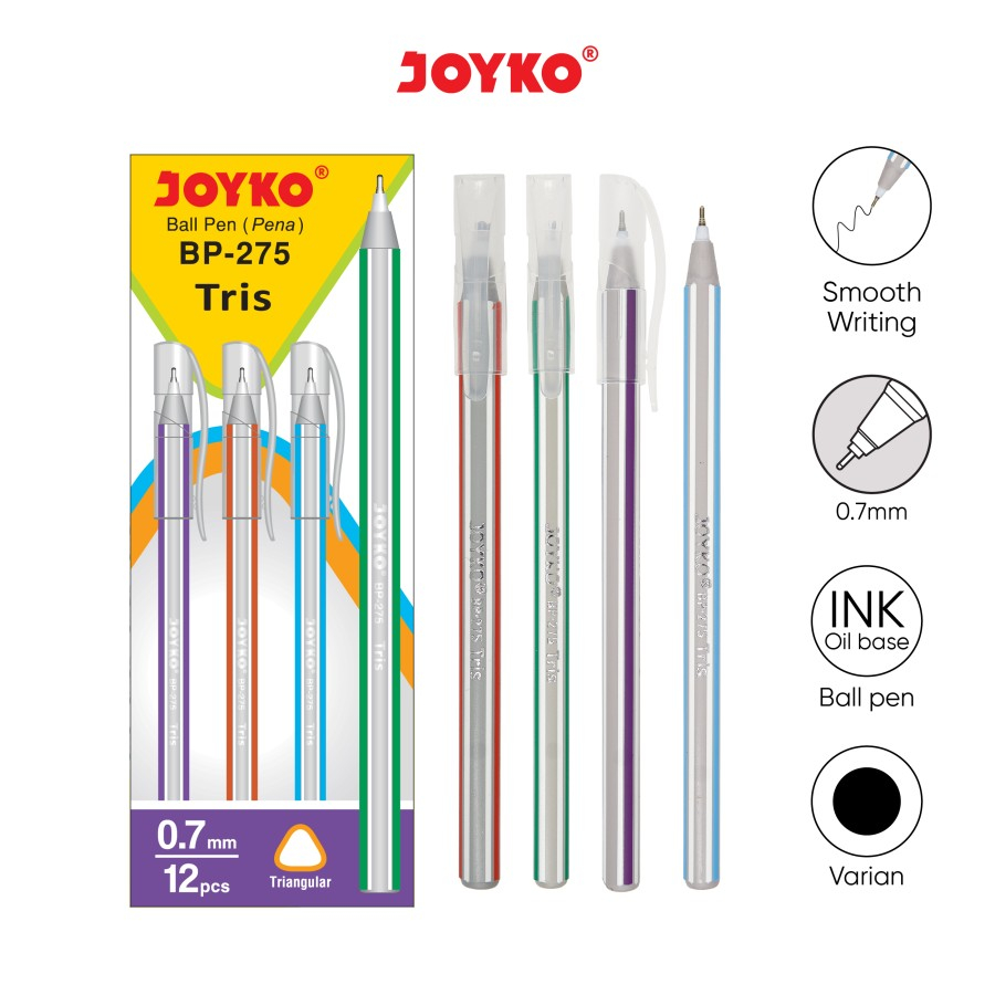 

Bolpen / Ballpoint / Pulpen JOYKO BP-275 TRIS 0.7 mm - 1 lusin