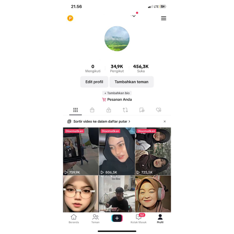 JUAL AKUN TIKTOK REAL FYP NO BOT