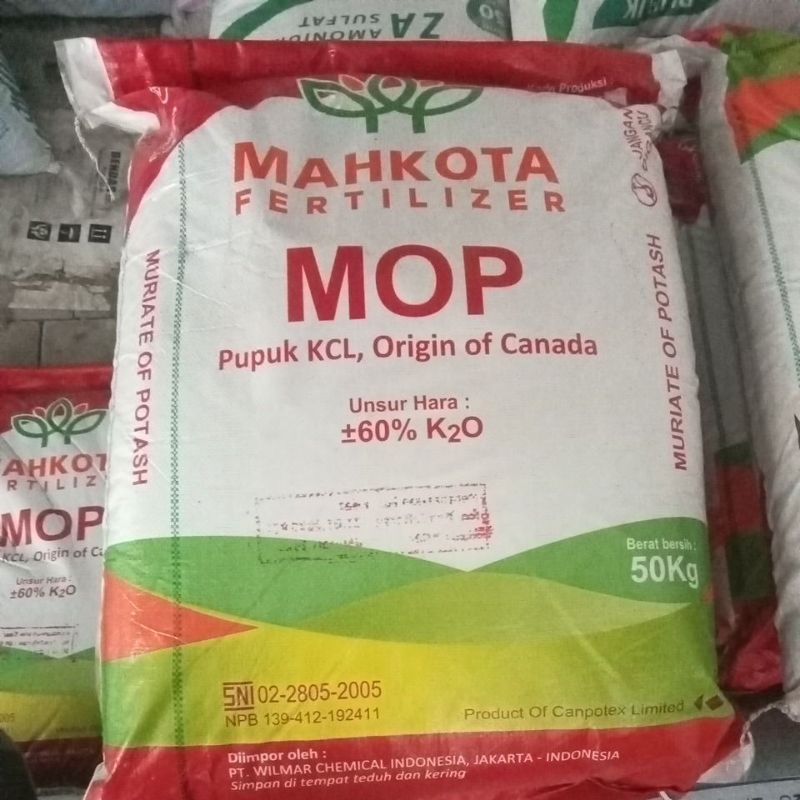 Pupuk KCL Mahkota MOP 60℅K2O 50KG
