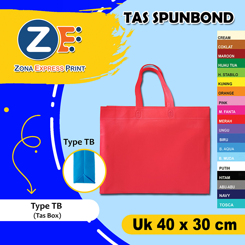 

tas kain spunbond isi 12 pcs ukuran 40x30x8