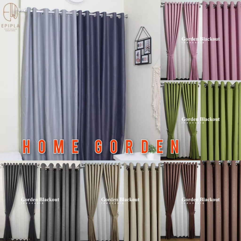Gorden Blackout Polos Premium Import Gordyn Jendela Gordeng Pintu Horden Kamar Minimalis Panjang Pen