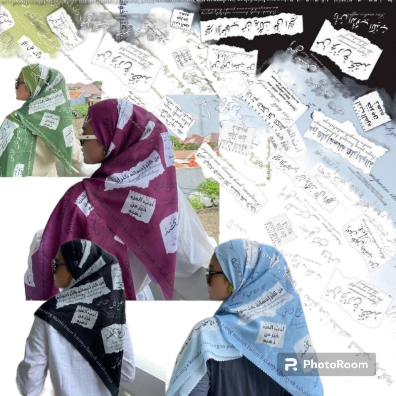 Hijab newspaper|koran sobek|hijab koran arab|hijab santri| hijab koran terbaru| voal motif arabic