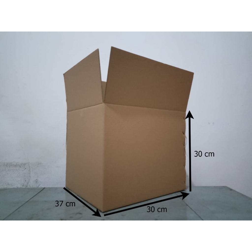 

Kardus Packing - Polos -singelwall ( B-flute-3mm )- 37cm x 30cm x 30cm
