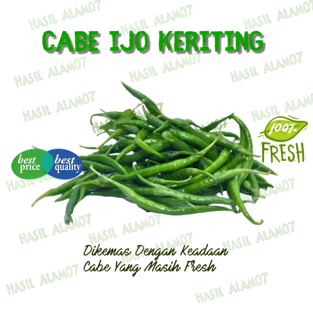 

Cabe Hijau Keriting Ijo Segar 1kg