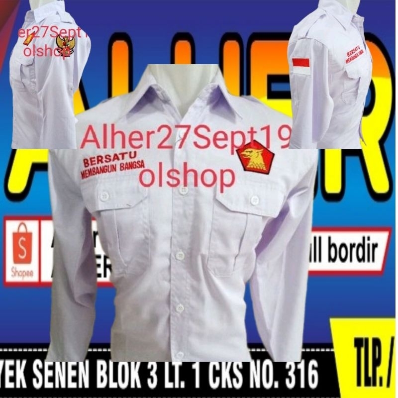 big size terbaru kemeja partai Gerindra baju partai Gerindra seragam partai Gerindra kemeja Gerindra