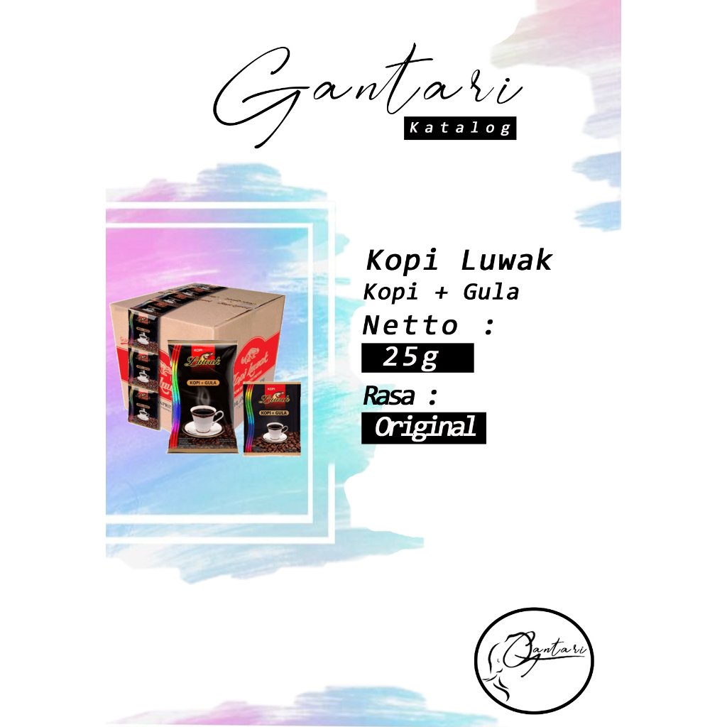 

Luwak Kopi+Gula 25 g isi 18 Sachet/Pack