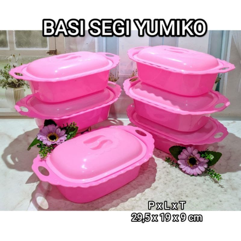 Tempat lauk yumiko 1 set 6 pcs/basi prasmanan plastik set