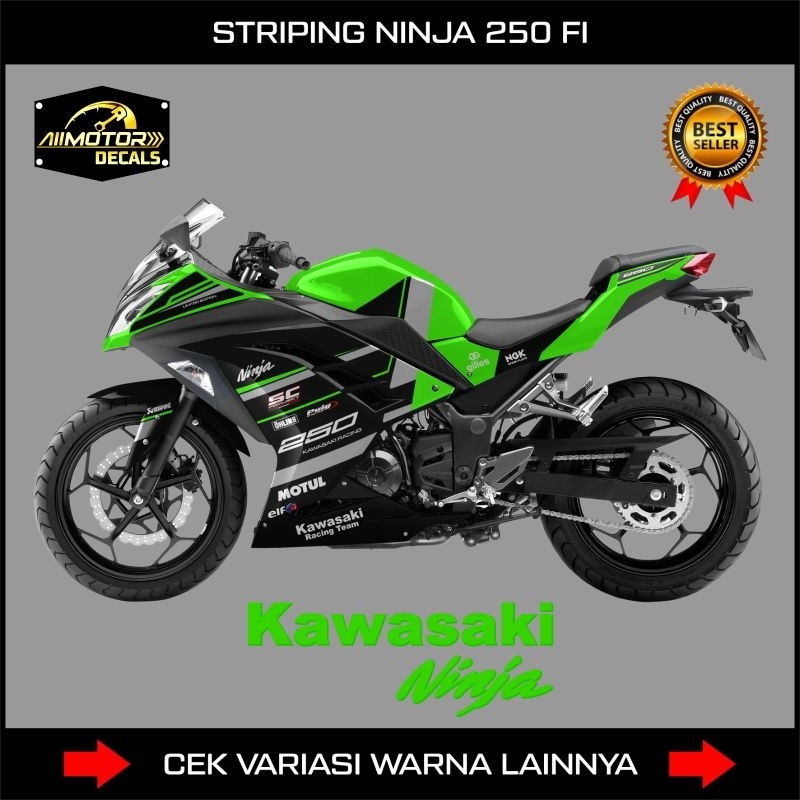 Stiker Striping Ninja 250 Fi Old Motif Sc Project / Decal Kawasaki ninja FI 250 / Stiker List Varias