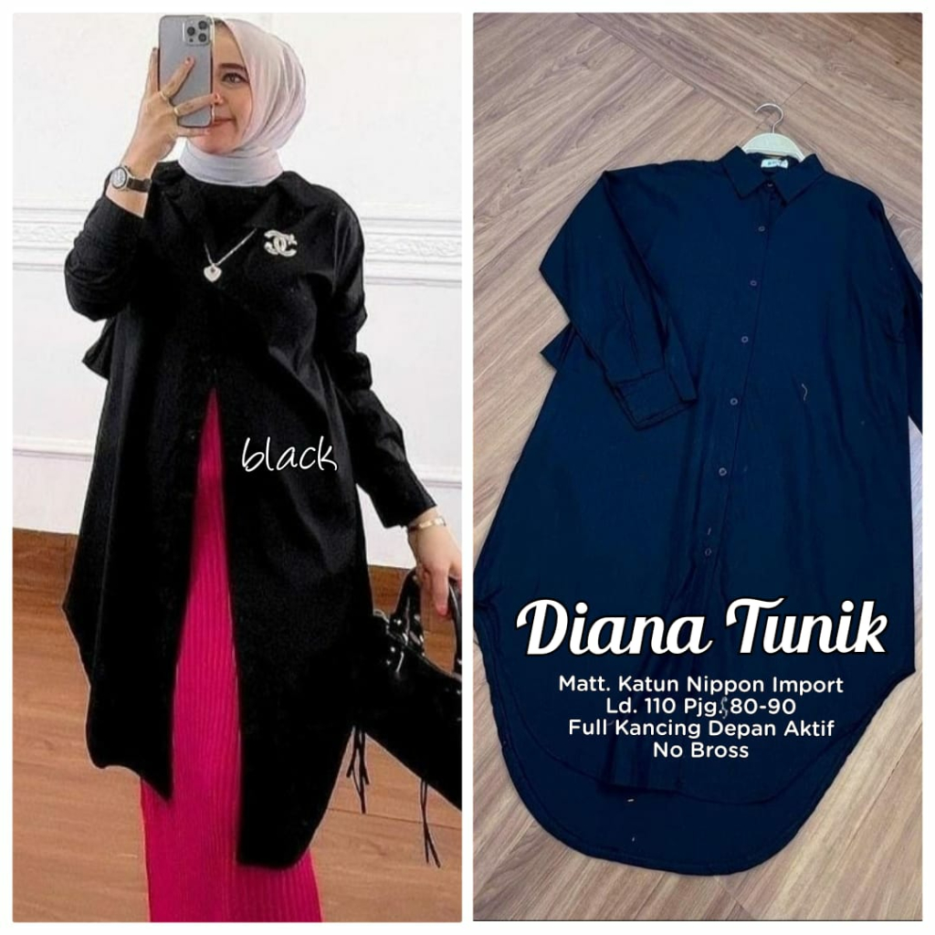 Diana Tunik Busui Atasan Wanita Terbaru Ld 110 Katun Import Kekinian