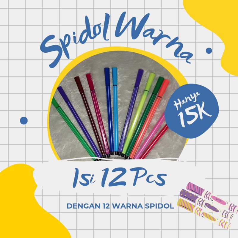 

SPIDOL WARNA COLOR PEN/SPIDOL 12 WARNA/SPIDOL WARNA MURAH