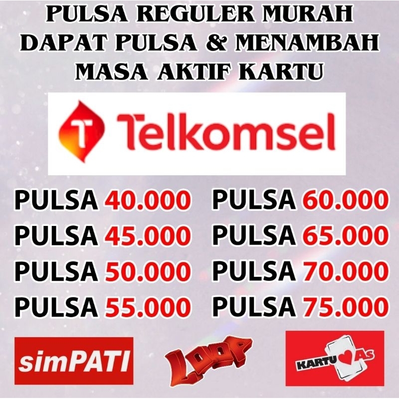 Pulsa Telkomsel Murah (Bisa PayLater) 40.000 - 75.000