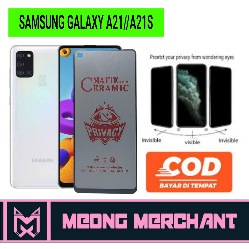 Samsung Galaxy A21 Antigores Ceramic Privacy Anti Spy Samsung Galaxy A21s Full