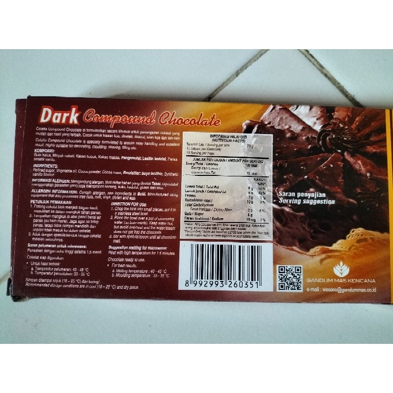 

Dark compund cholcalte 250gr