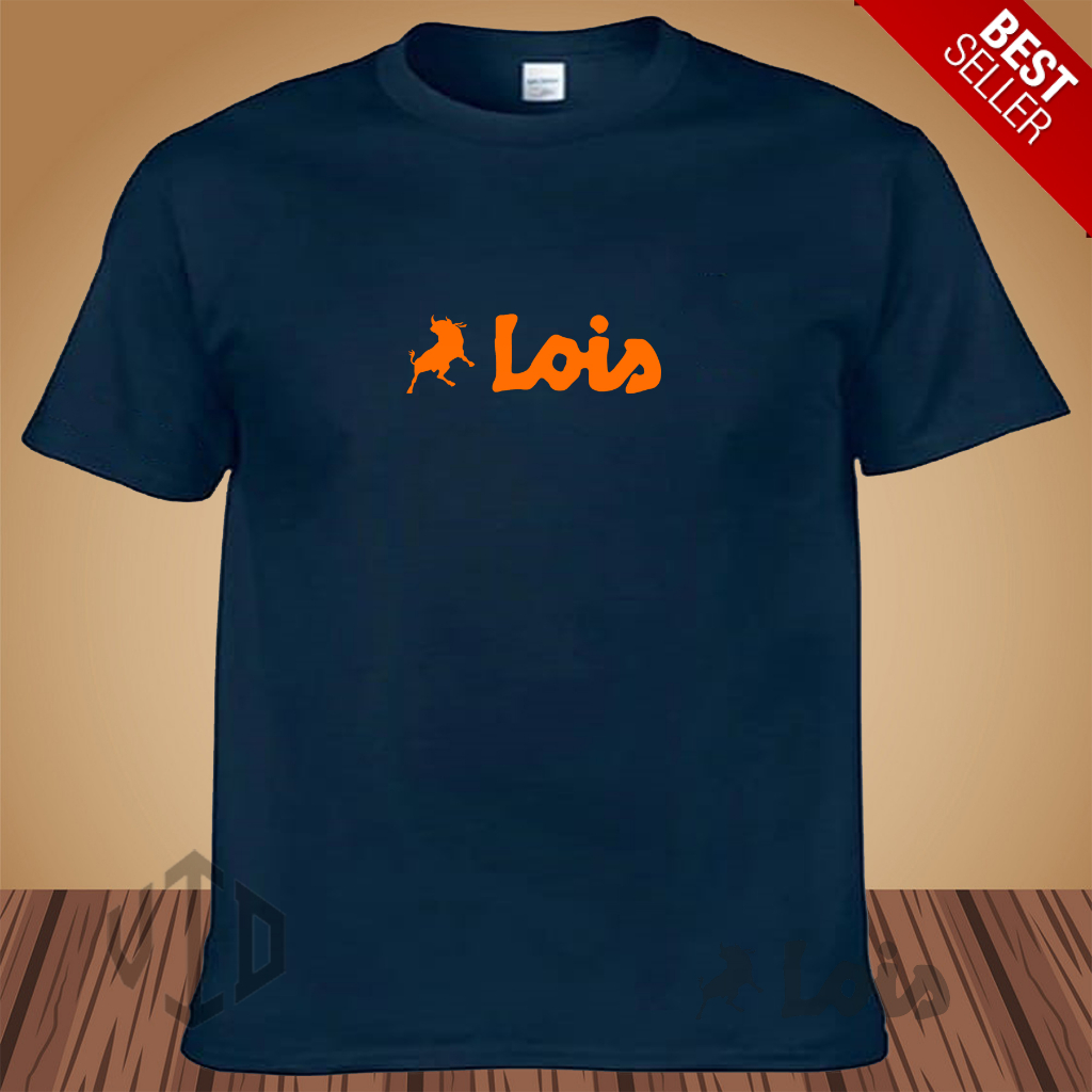 Kaos Keren Lengan Pendek LOGO LOIS MOTIF ORANGE Distro Premium / Kaos Murah / Kaos Ukuran Jumbo/Pria