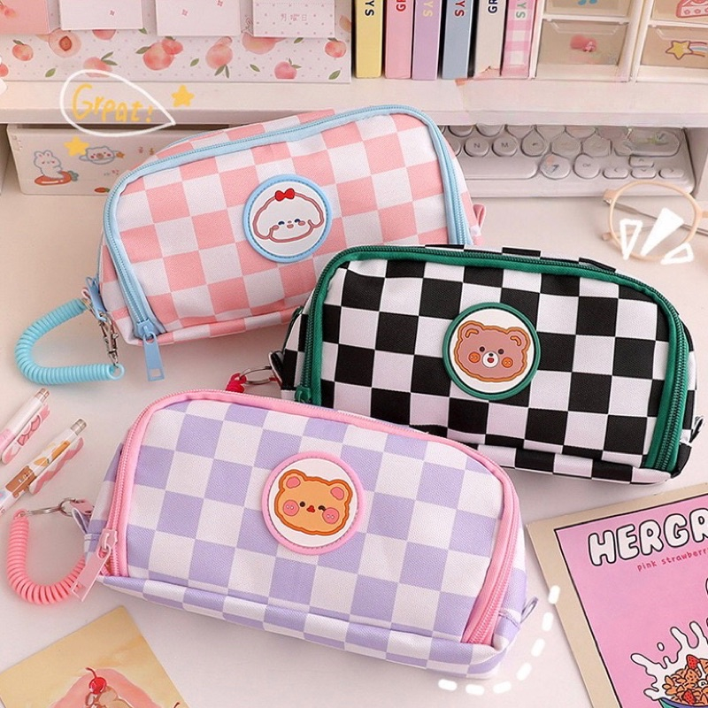 

Tempat pensil terbaru pencil case box kado ultah anak organizer box pencil Korea premium import tempat pensil polos lucu warna kotak kotak