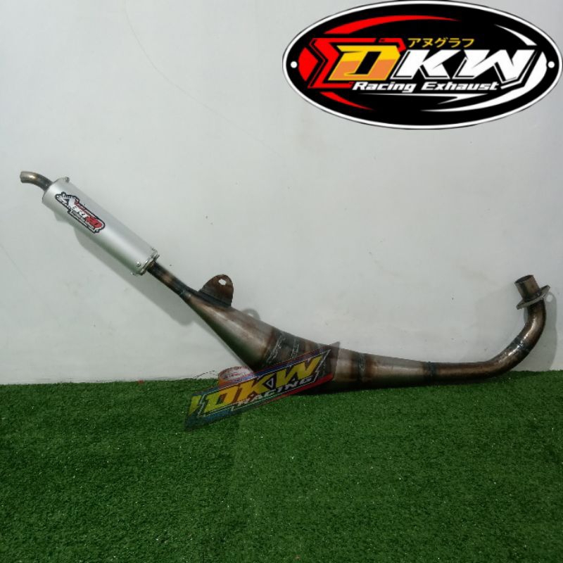 Knalpot satria 2 tak hiu lumba abrt samping