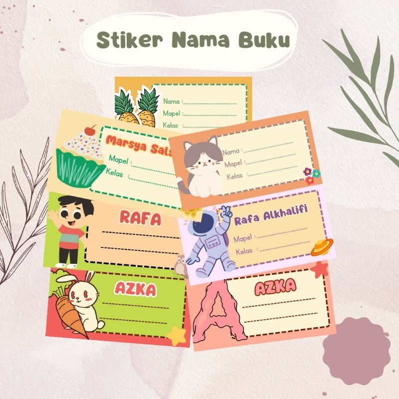

Stiker Nama Buku Anak Ukuran 9.5*5cm