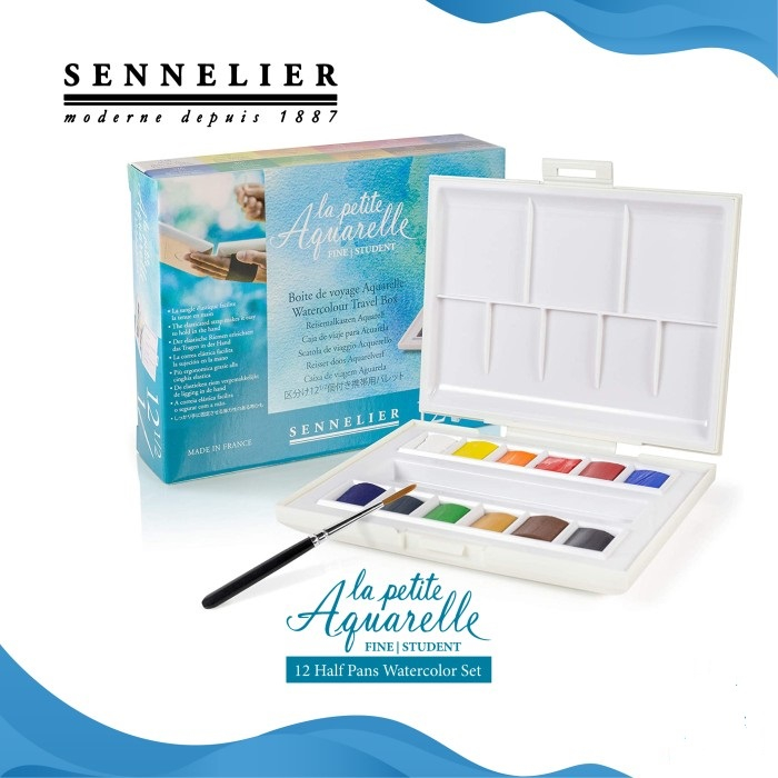 

Sennelier Aquarelle Watercolor Set 12 Watercolour Pocket 12 Warna original