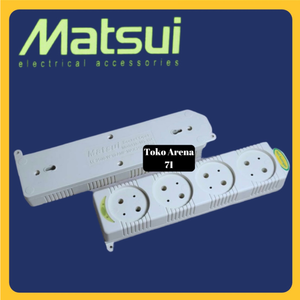 Stop Kontak Gepeng Tipis 4 Lubang 4 Cream MATSUI MT114 MT-114