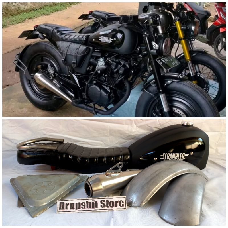 PAKET JAPSTYLE SCRAMBLER THUNDER MEGAPRO TIGER GL BYSON SCORPIO